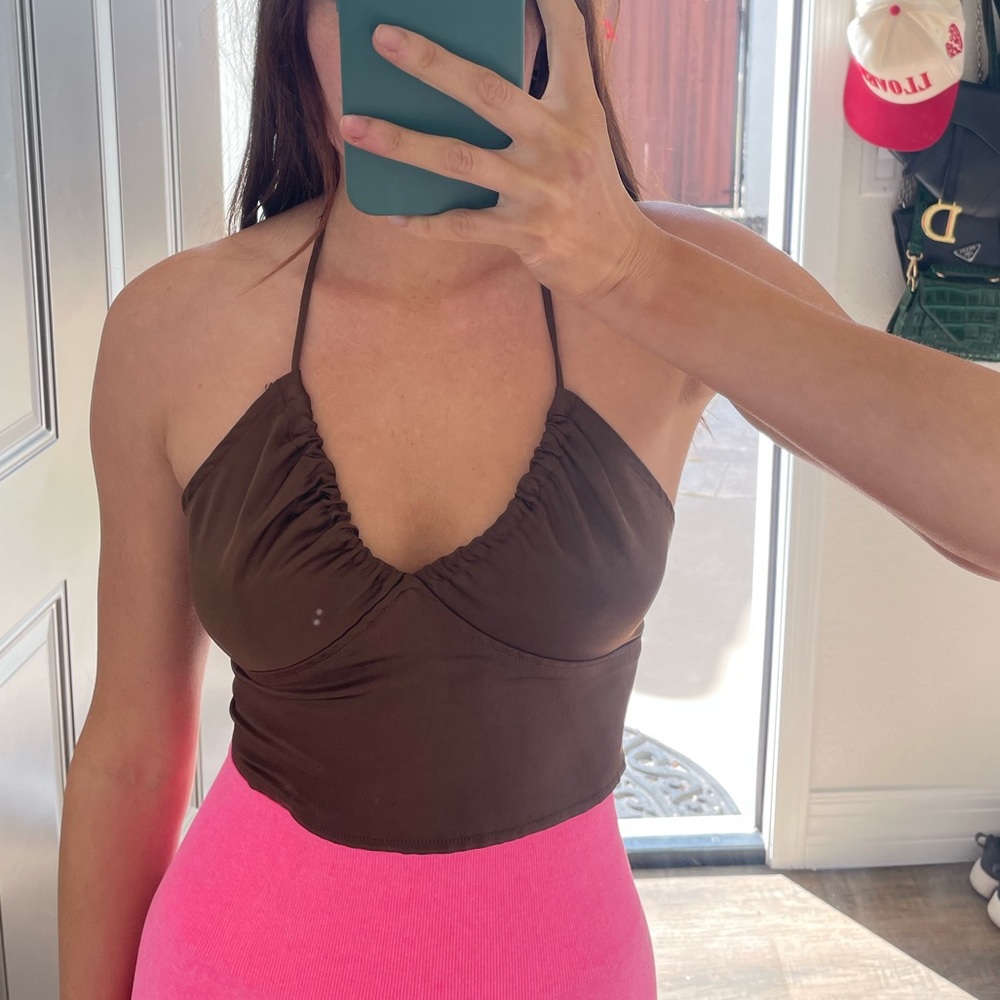 Motel ricks satin tie top